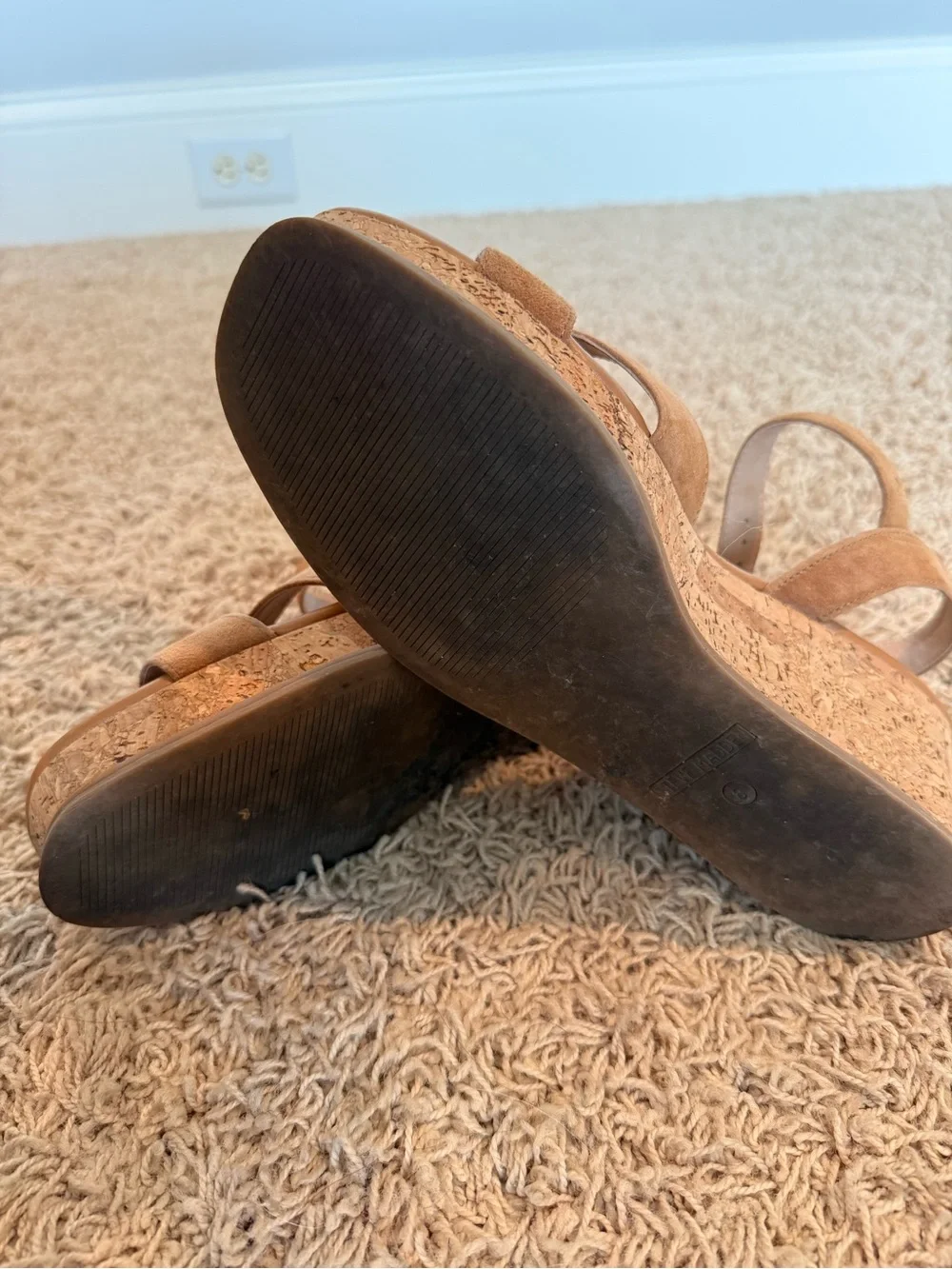 Steve Madden Cognac Suede Wedge Sandals